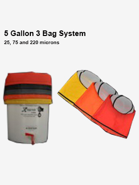 5 Gallon 3 Bubble Bag System showing a bucket that is not included in the sale