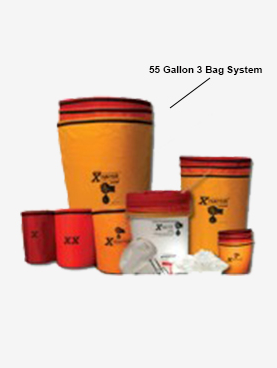 55 Gallon 3 Bag System showing multiples sizes for size reference